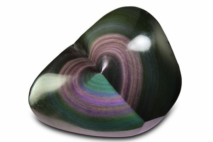 Polished Rainbow Obsidian Heart - Mexico #352048